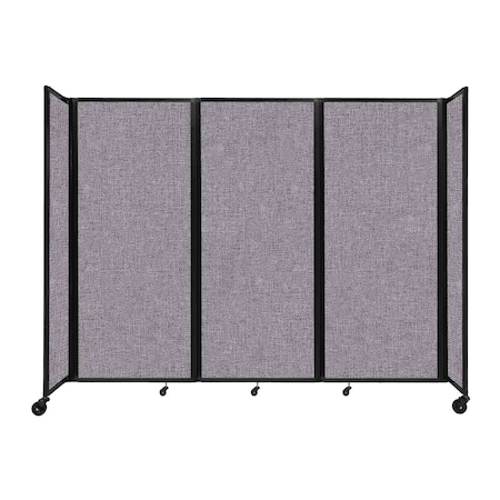 Versare Room Divider 360 Folding Portable Partition 8'6" x 6'10" Cloud Gray Fabric 1182308